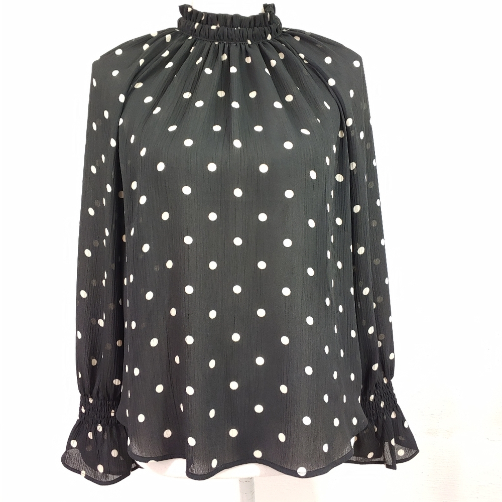 LOFT POLKA DOT BUTTON FRONT TOP (737)